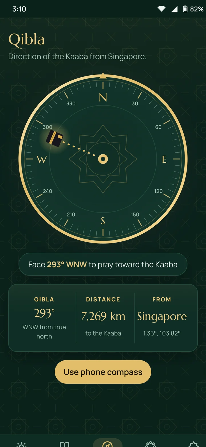 Qibla compass